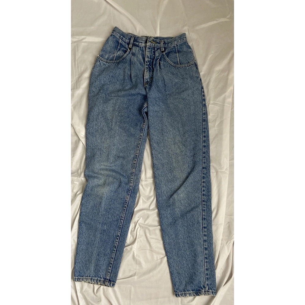 L.L Bean Vintage Freeport Maine Blue High Rise Tapered Leg Jeans Retro 14